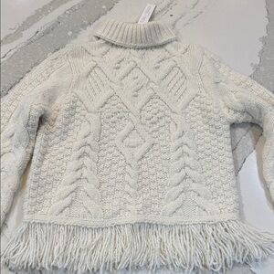 Koko + Mason Cream Cable Knit Turtleneck Sweater